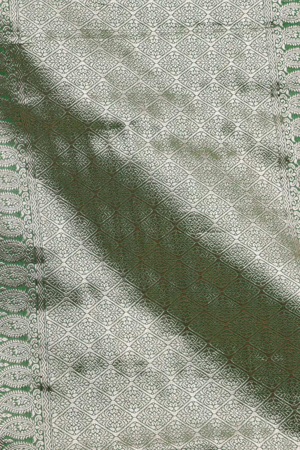 Pista Green Semi Banarasi Saree