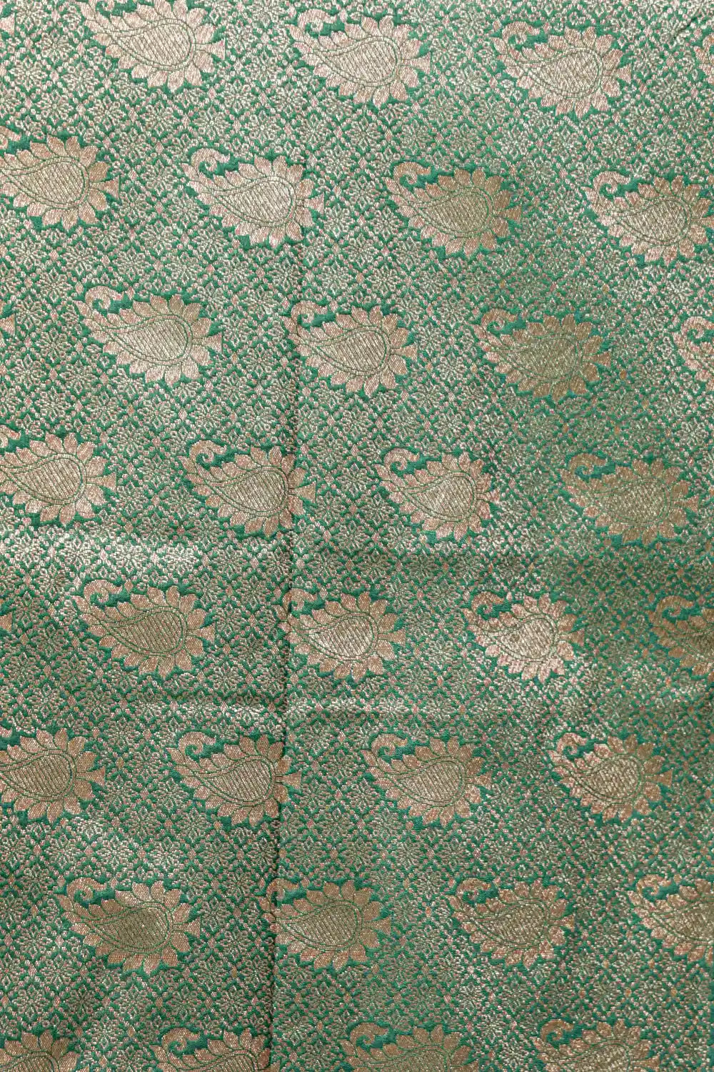 Bottle Green Semi Banarasi Saree - Seematti