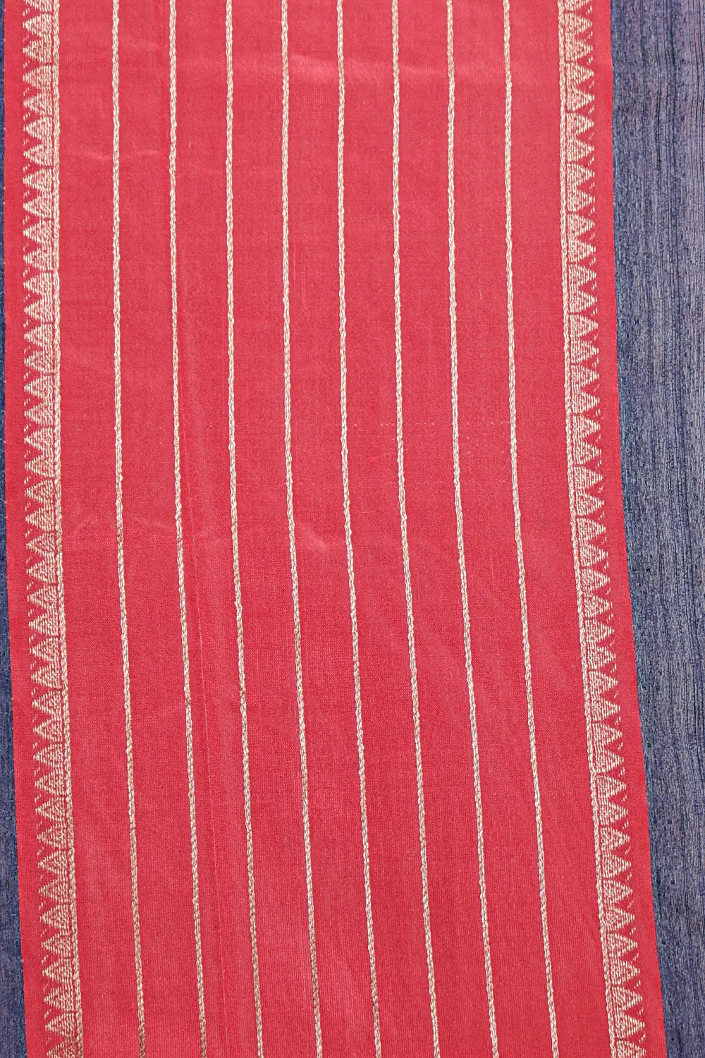 Navy Blue Semi Jute Saree - Seematti