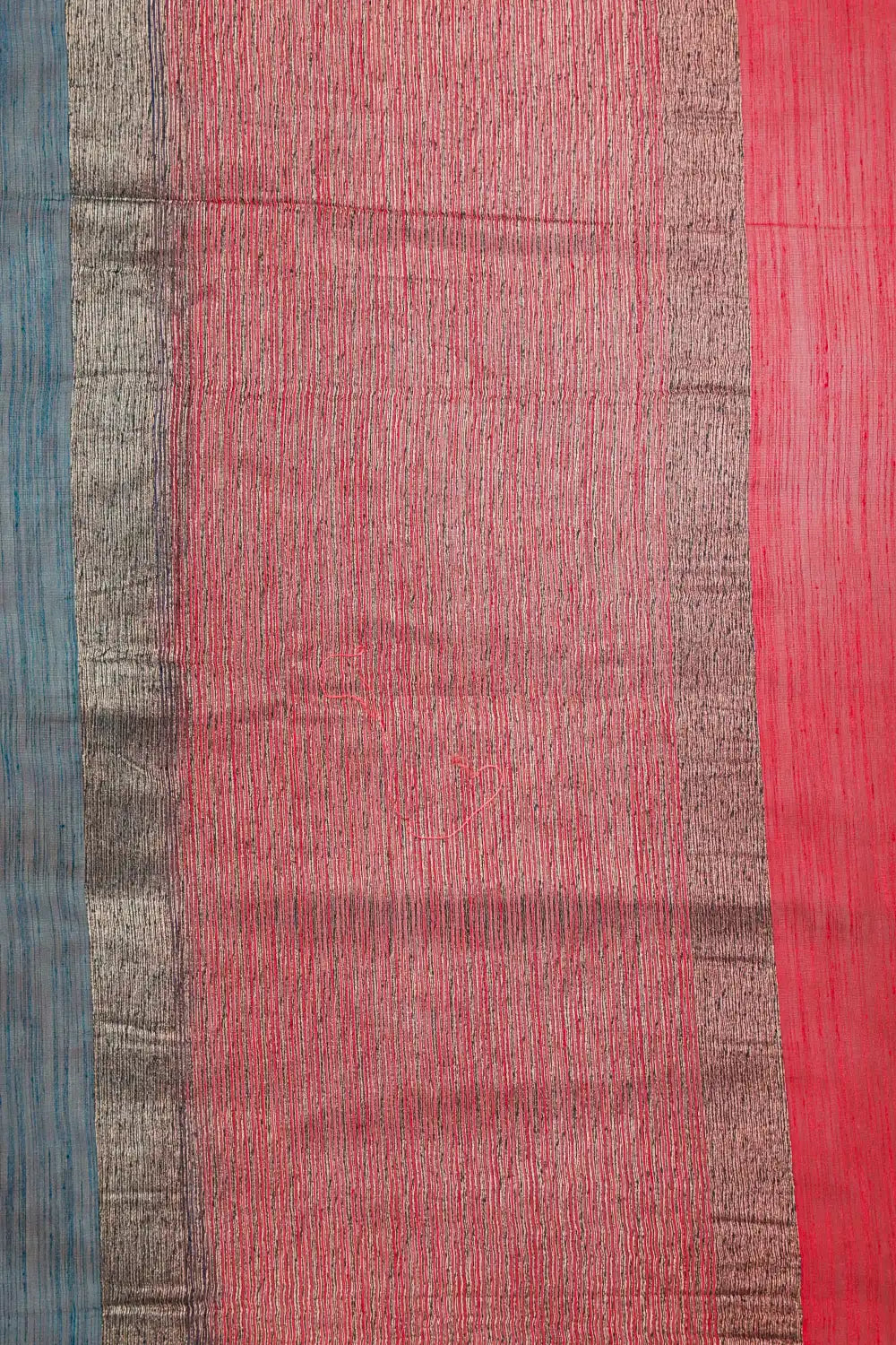 Peacock Blue Semi Linen Saree