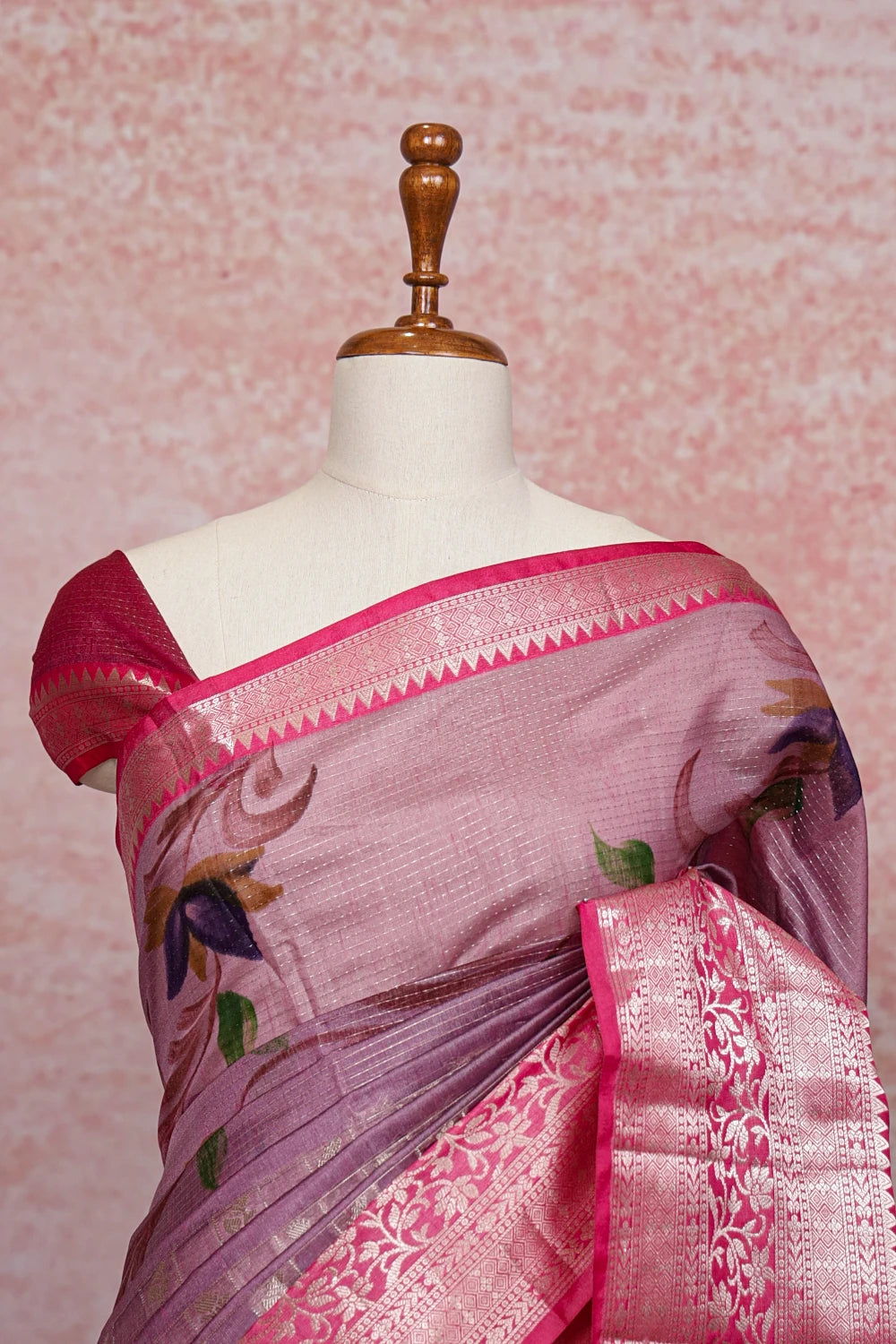 Pastel Lavender Cotton Silk Saree