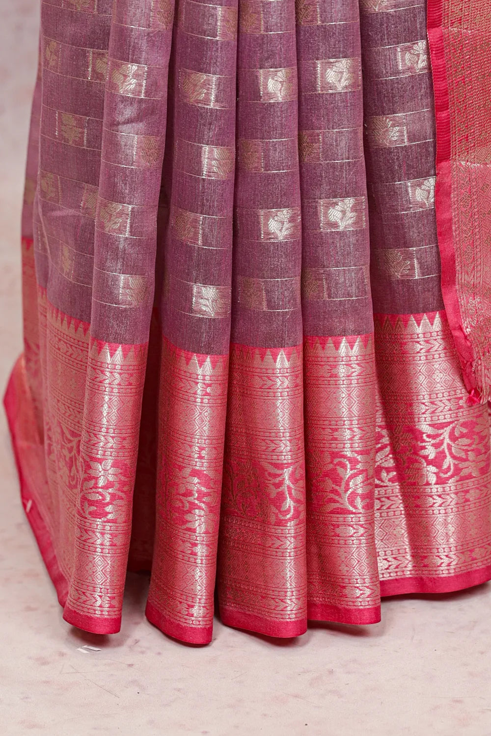 Pastel Lavender Cotton Silk Saree