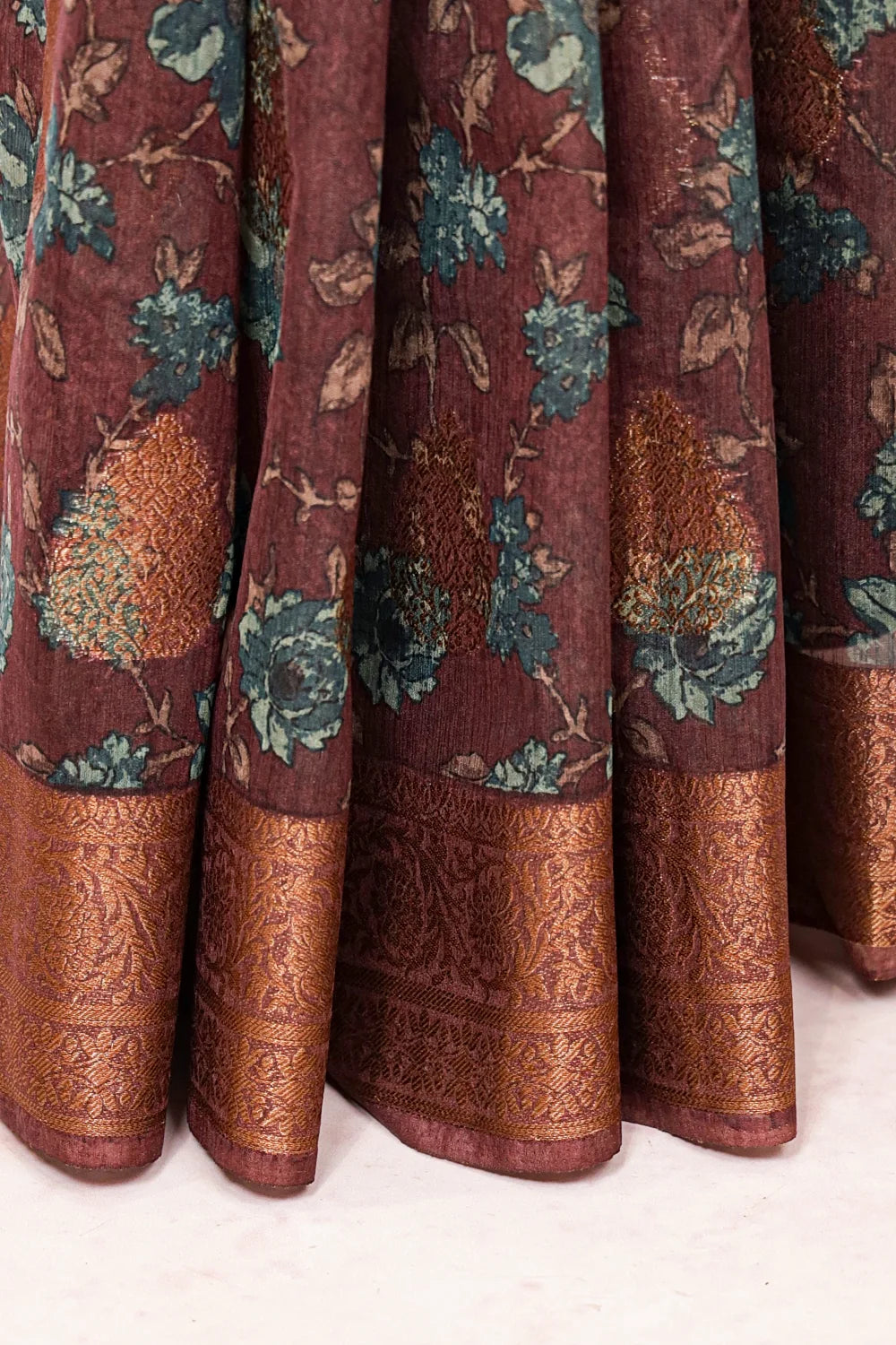 Coffee Brown Semi Tussar Saree