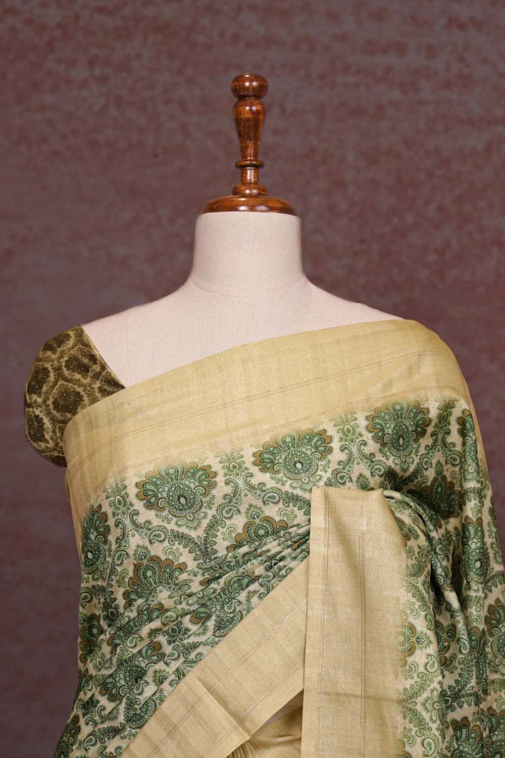 Green Semi Tussar Saree