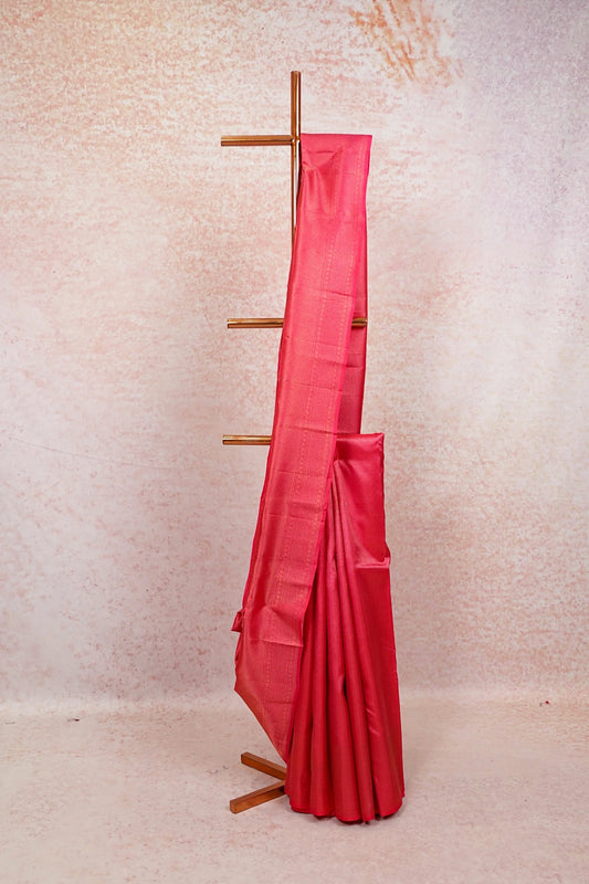 Red Rose Kancheepuram Silk Saree - Seematti