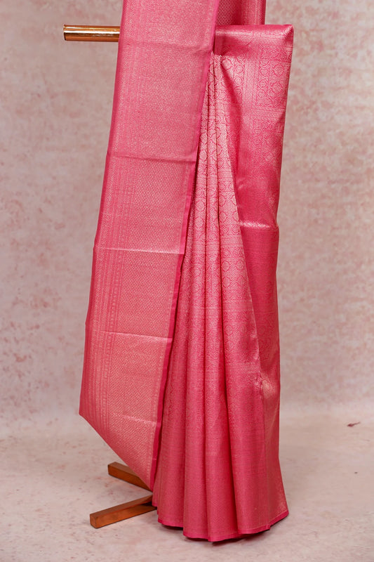 Lotus Pink Kancheepuram Silk Saree - Seematti