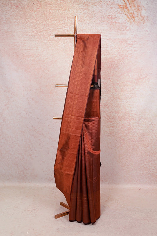 Wine Red Kancheepuram Silk Saree - Seematti