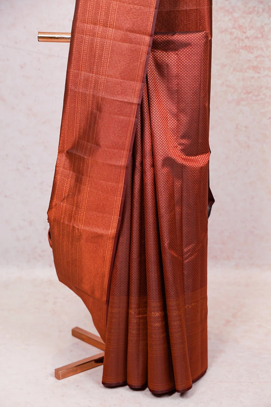Wine Red Kancheepuram Silk Saree - Seematti