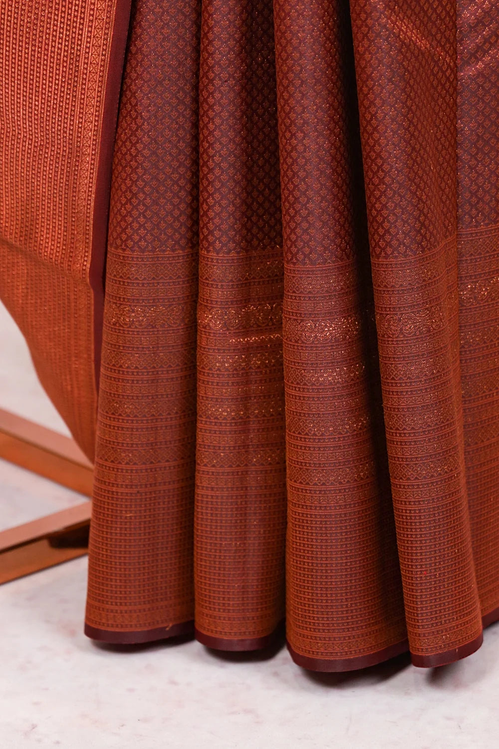 Wine Red Kancheepuram Silk Saree