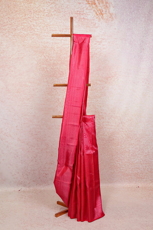 Red Rose Kancheepuram Silk Saree - Seematti