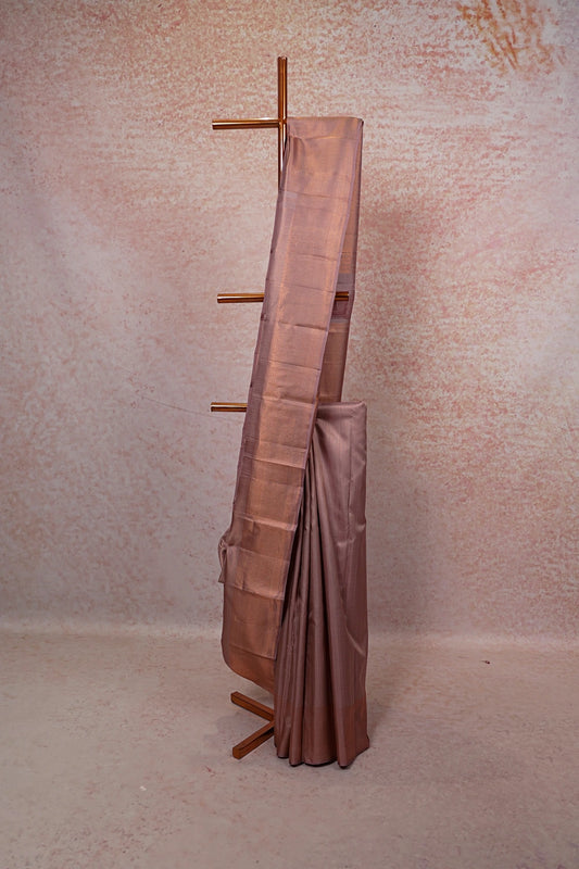 Rose Gold Color Kancheepuram Silk Saree