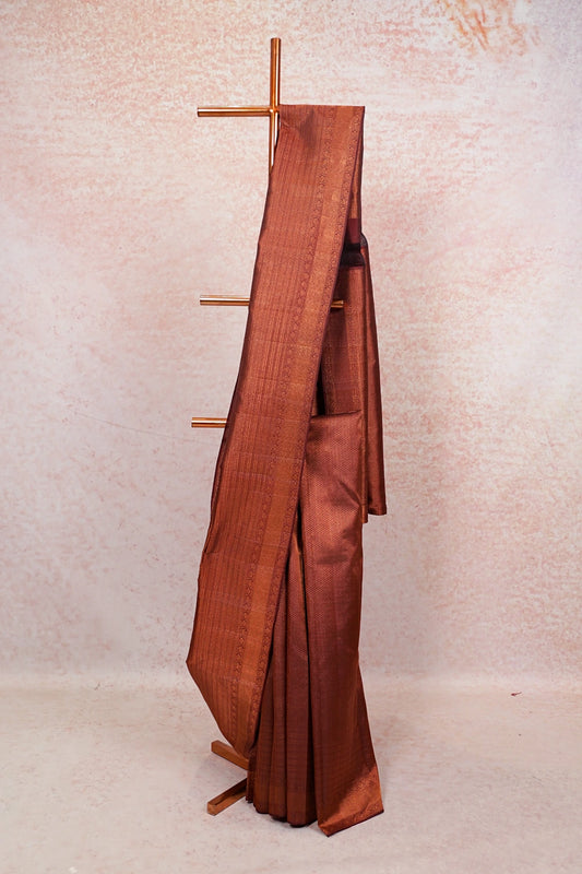 Wine Color Kancheepuram Silk Saree - Seematti