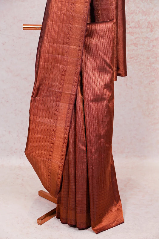 Wine Color Kancheepuram Silk Saree - Seematti