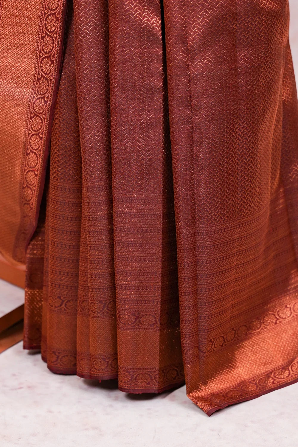 Wine Color Kancheepuram Silk Saree