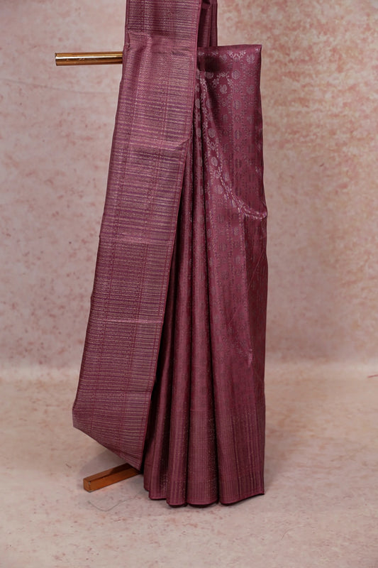 Onion Color Kancheepuram Silk Saree - Seematti