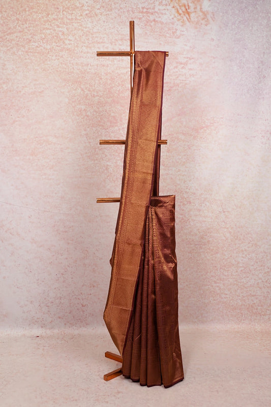 Wine Red Kancheepuram Silk Saree - Seematti