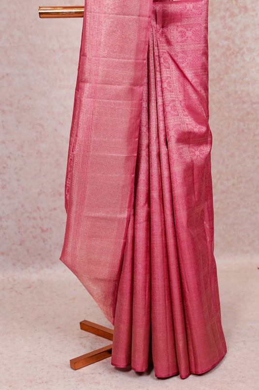 Onion Pink Kancheepuram Silk Saree - Seematti