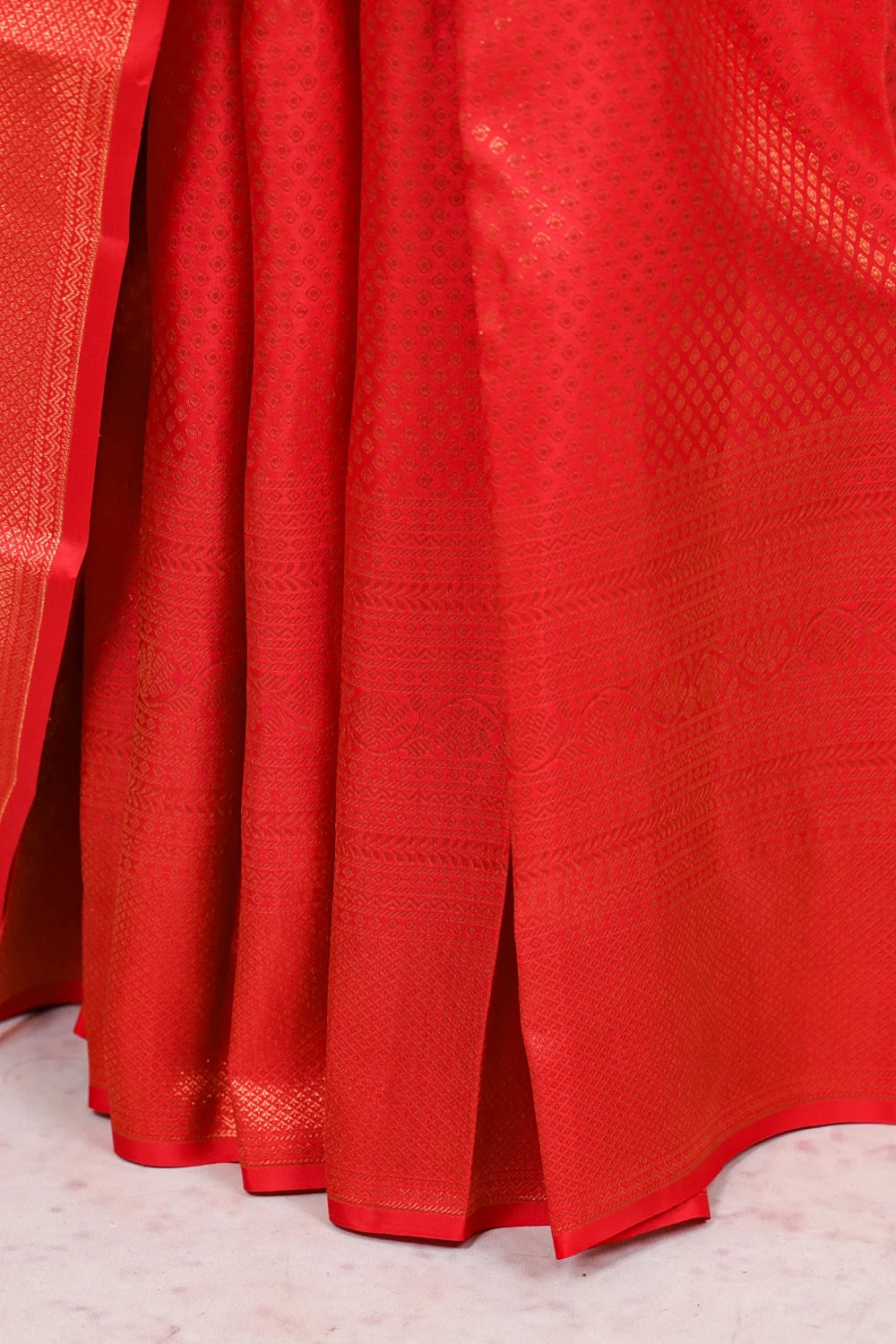 Dark Red Kancheepuram Silk Saree