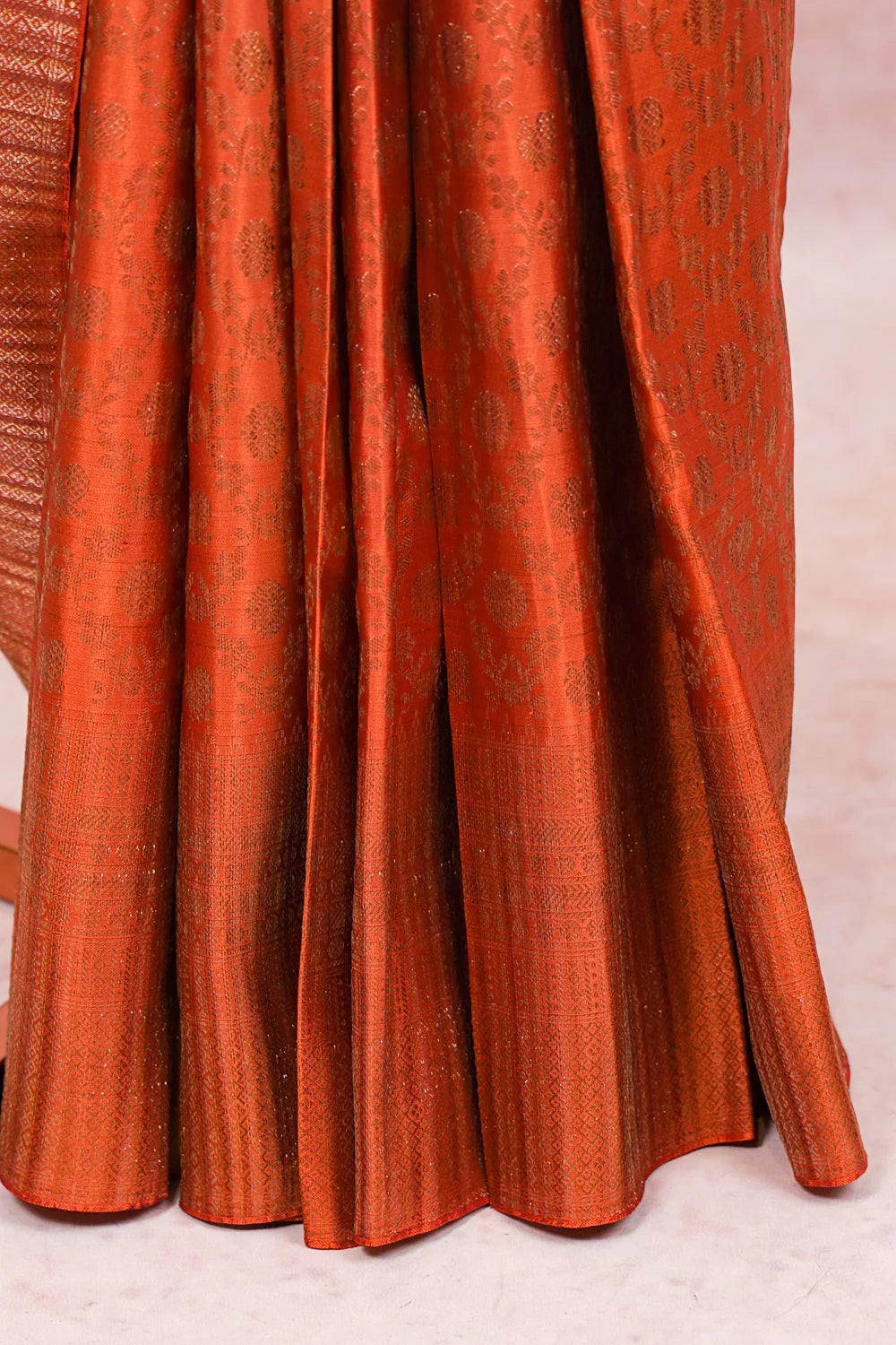 Orange Kancheepuram Silk Saree