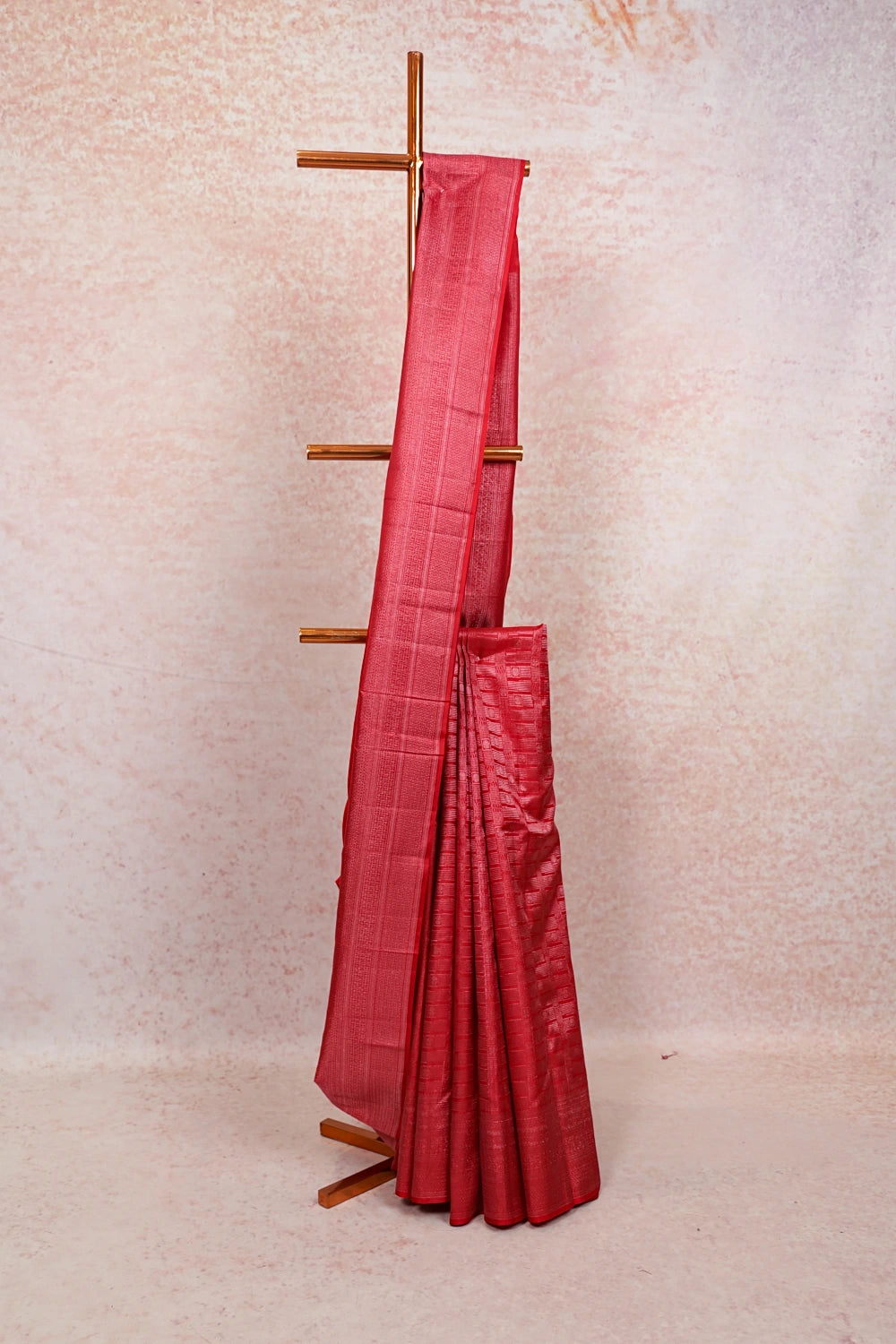 Reddish Maroon Kancheepuram Silk Saree