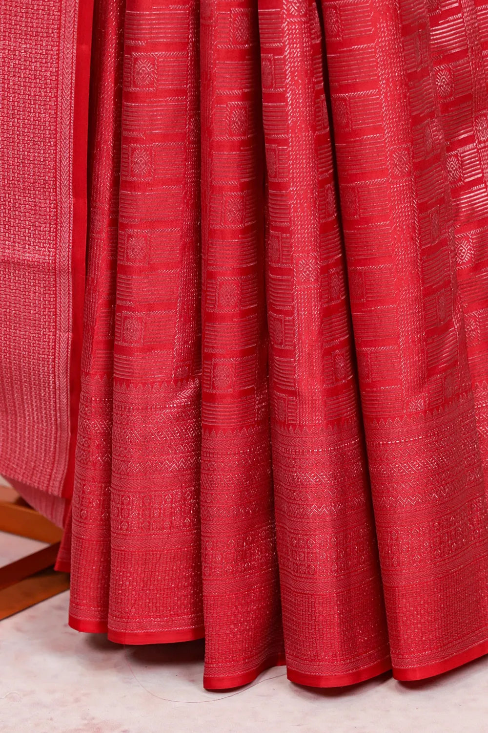 Reddish Maroon Kancheepuram Silk Saree