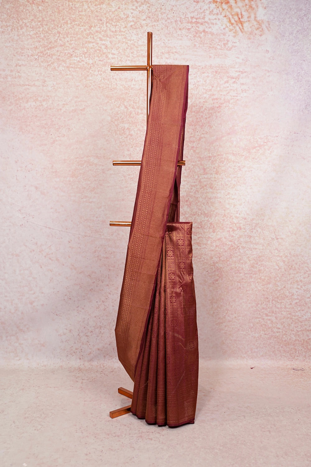 Wine Red Kancheepuram Silk Saree