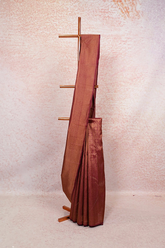 Wine Red Kancheepuram Silk Saree