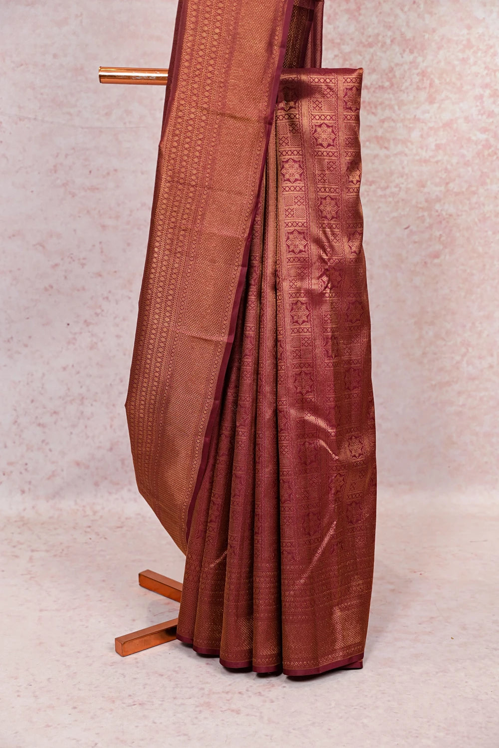 Wine Red Kancheepuram Silk Saree