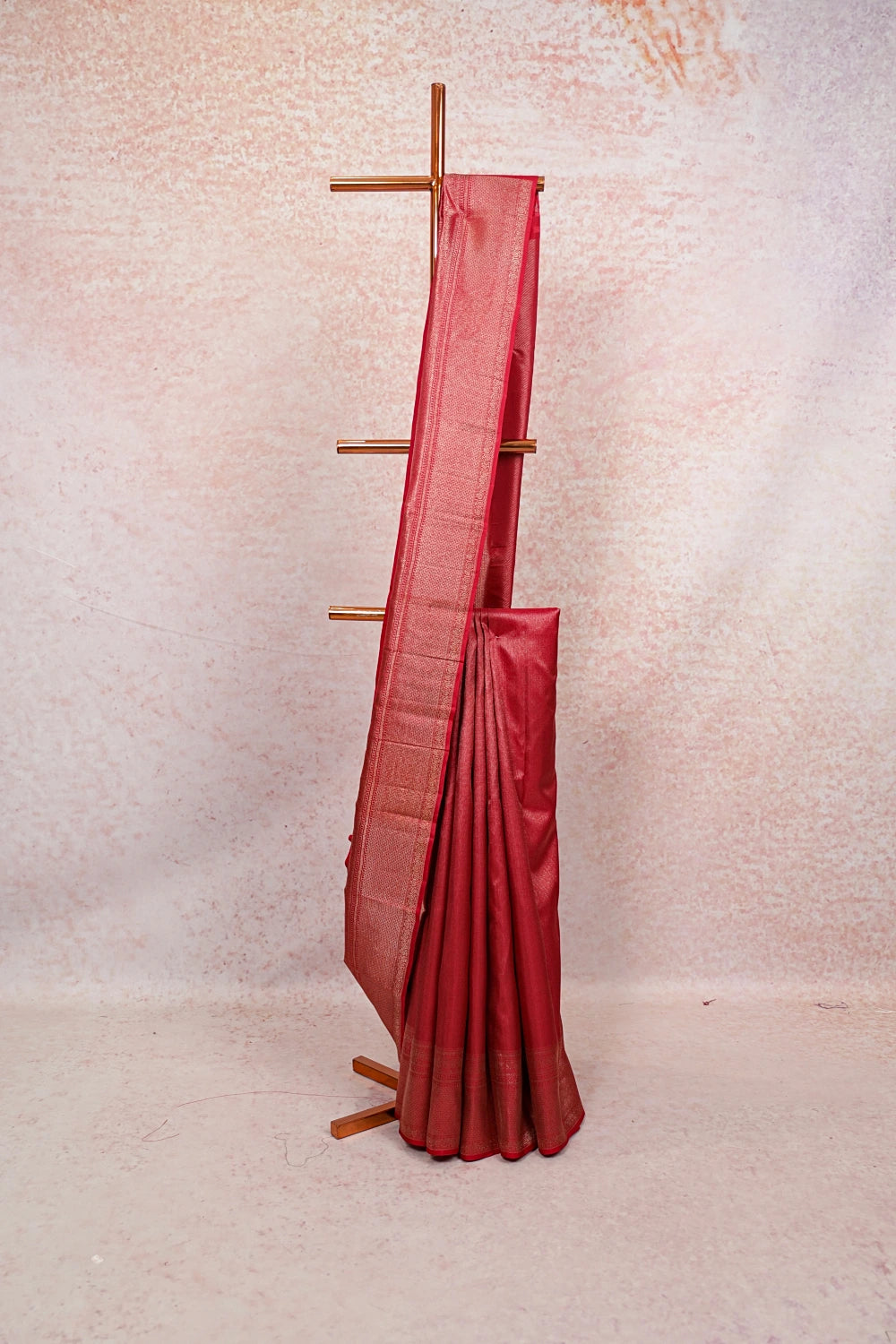 Reddish Maroon Kancheepuram Silk Saree
