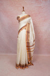Off White Tussar Silk Saree - Seematti