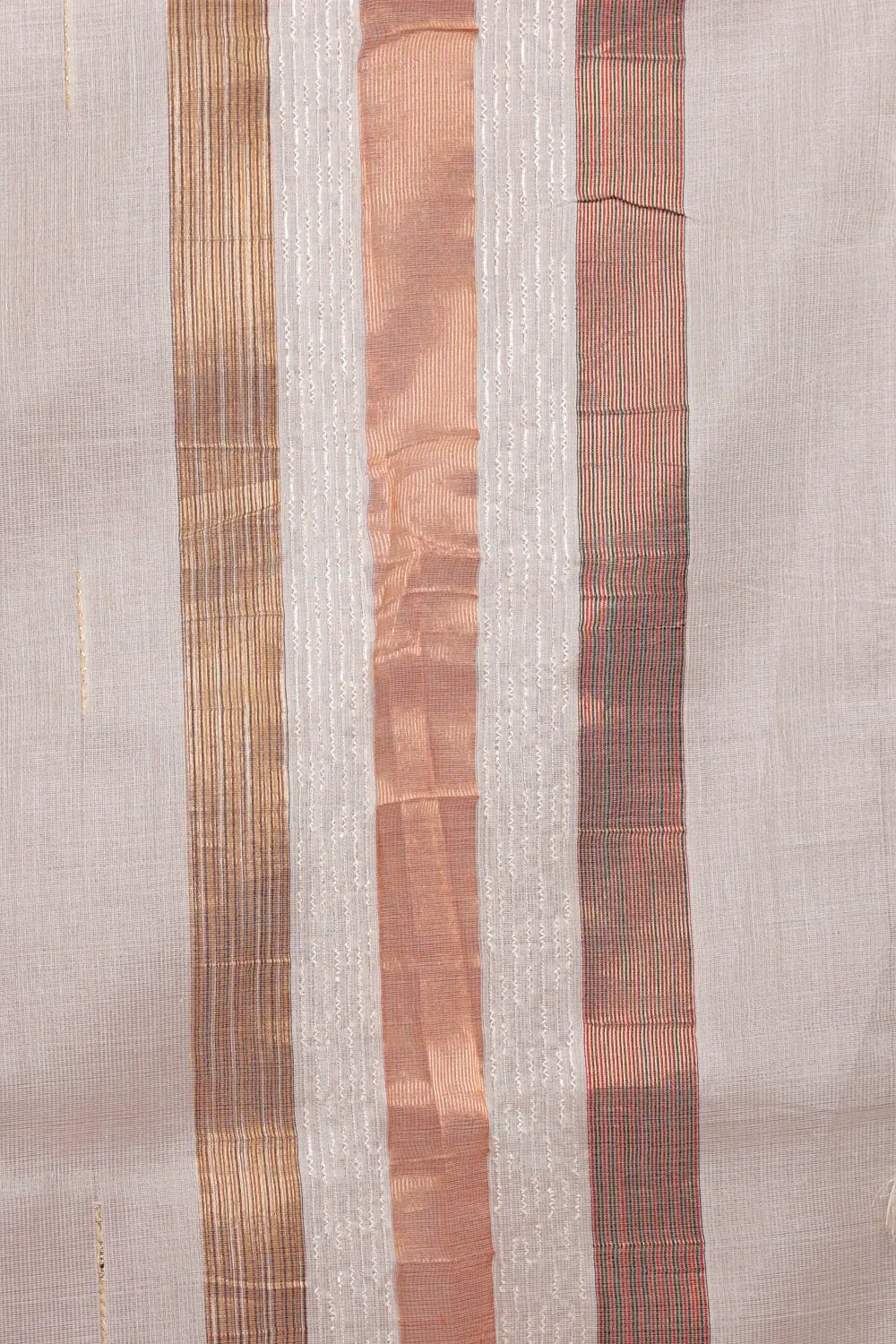 Off White Tussar Silk Saree