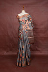 Ash Tussar Saree - Seematti