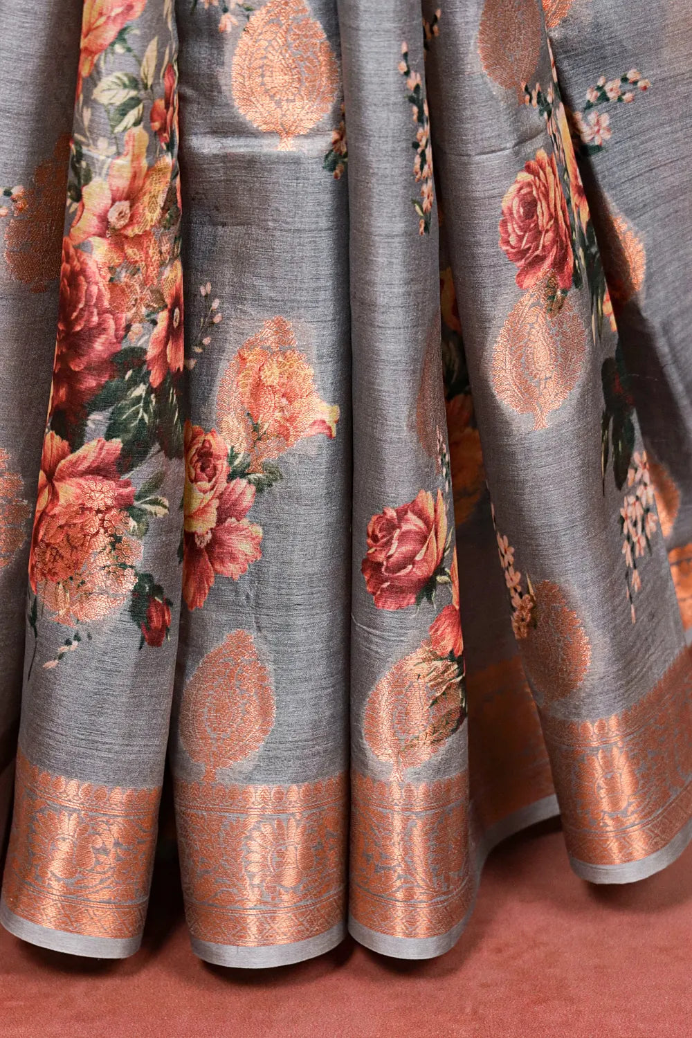 Ash Tussar Saree