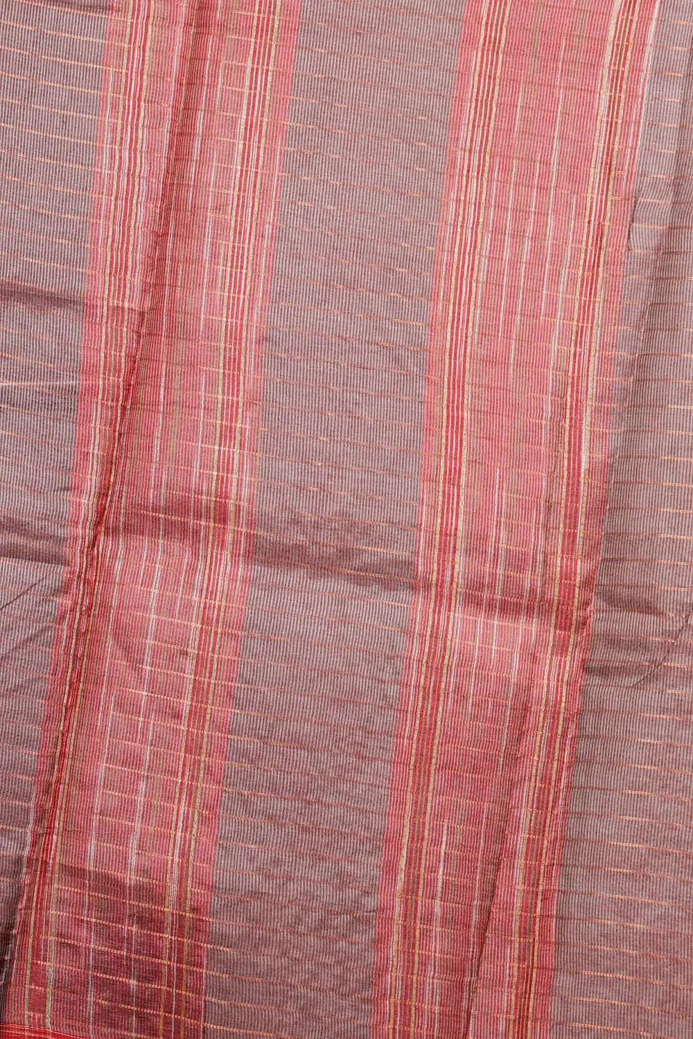 Dusty Mauve Tussar Silk Saree
