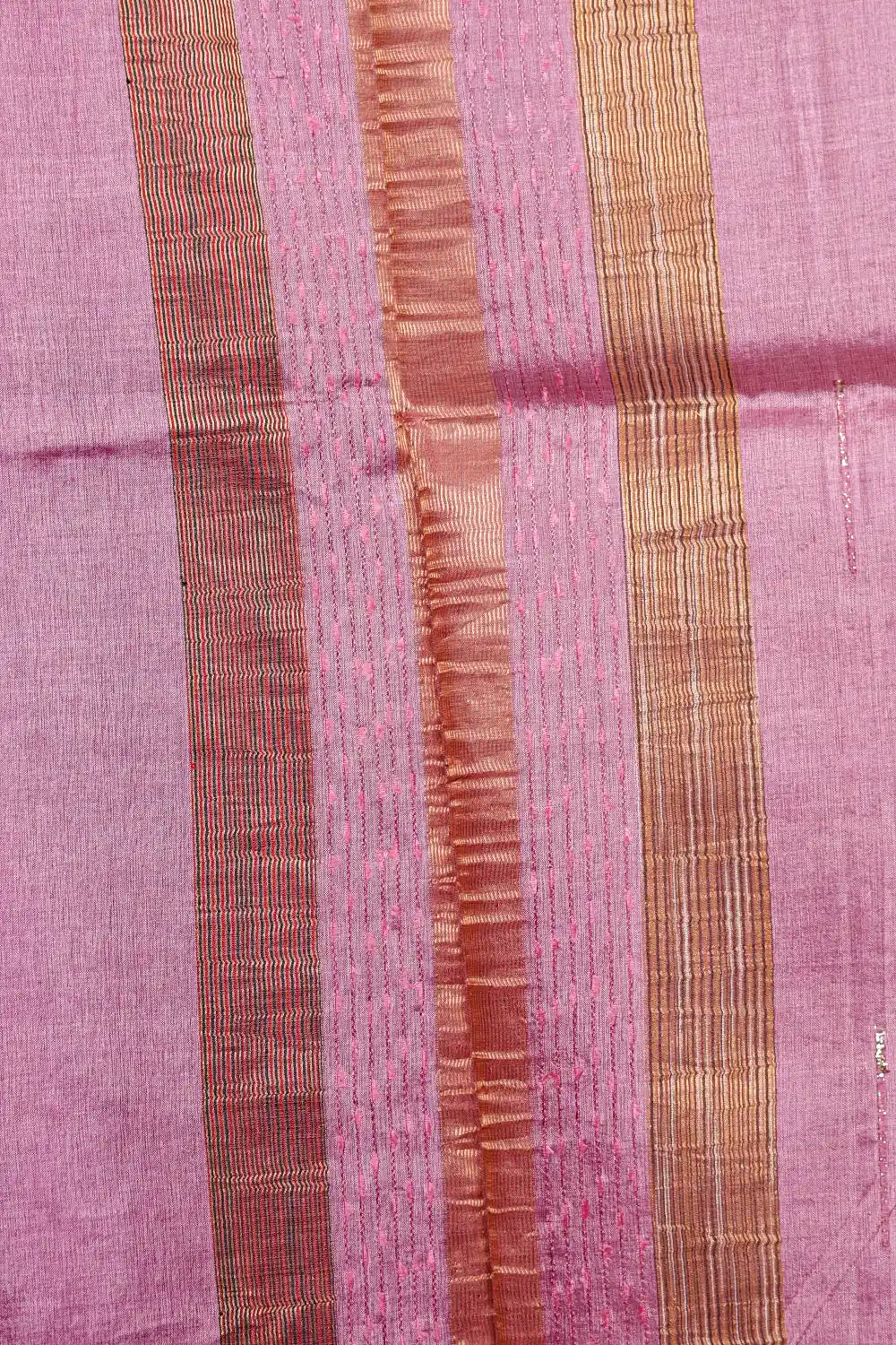 Lavender Pink Tussar Silk Saree