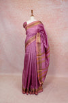 Lavender Pink Tussar Silk Saree - Seematti