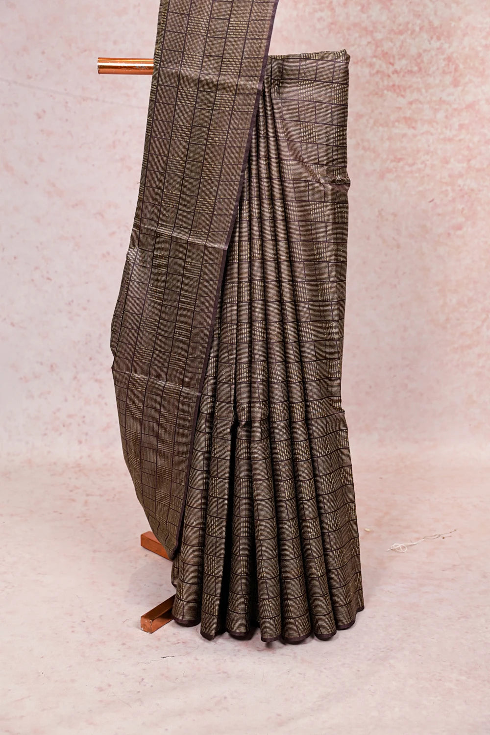 Dark Grape Wine Color Jute Silk Saree
