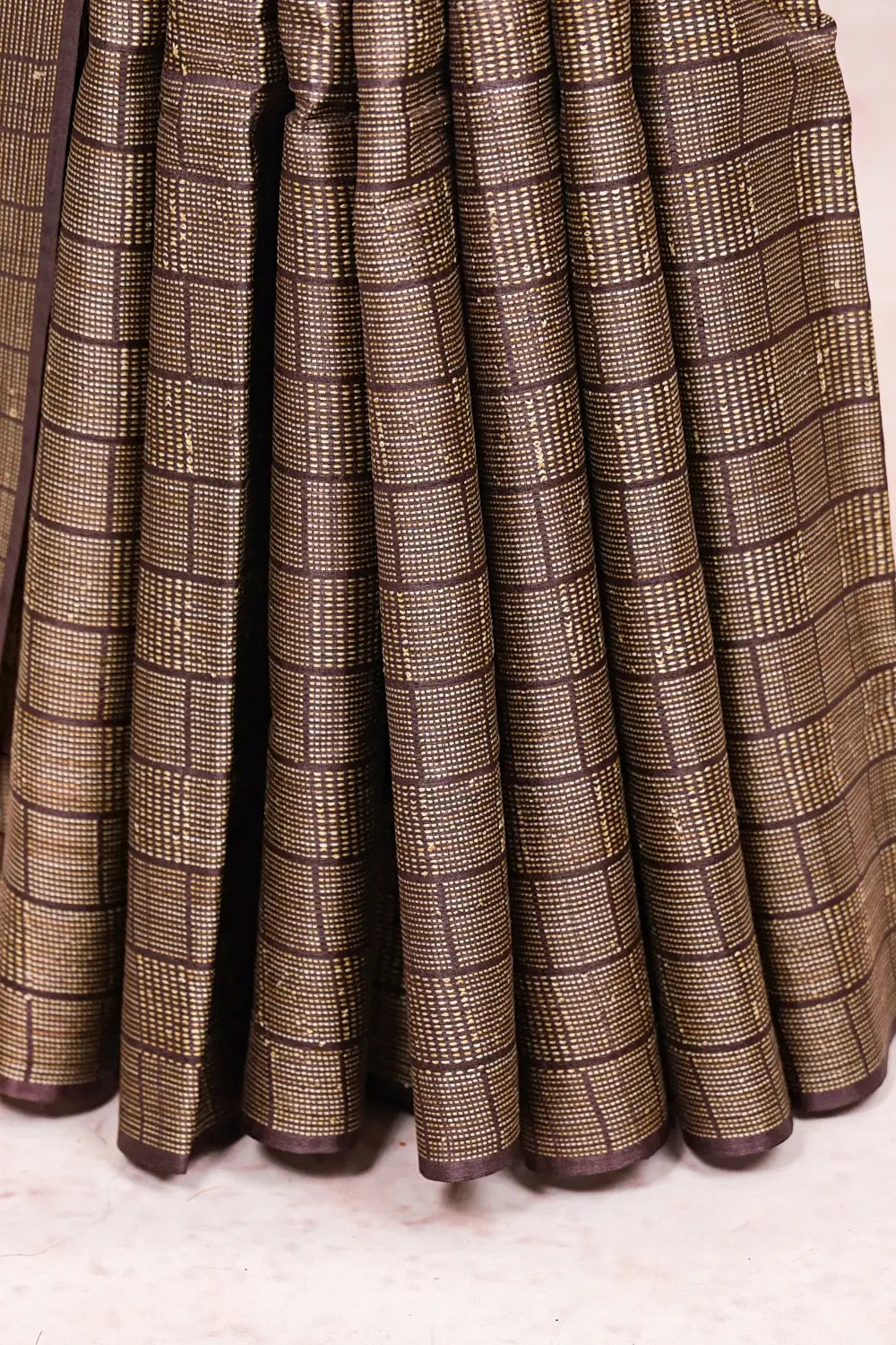 Dark Grape Wine Color Jute Silk Saree