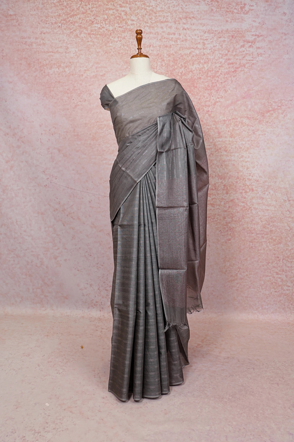 Ash Tussar Saree