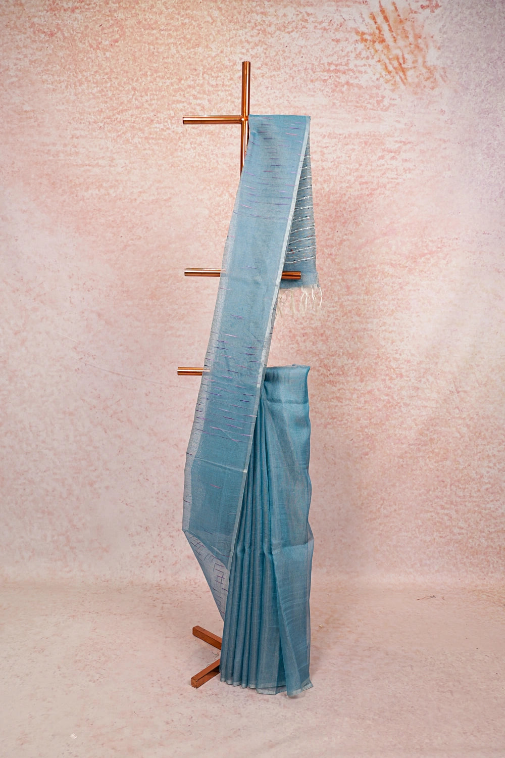 Sky Blue Semi Tissue Saree