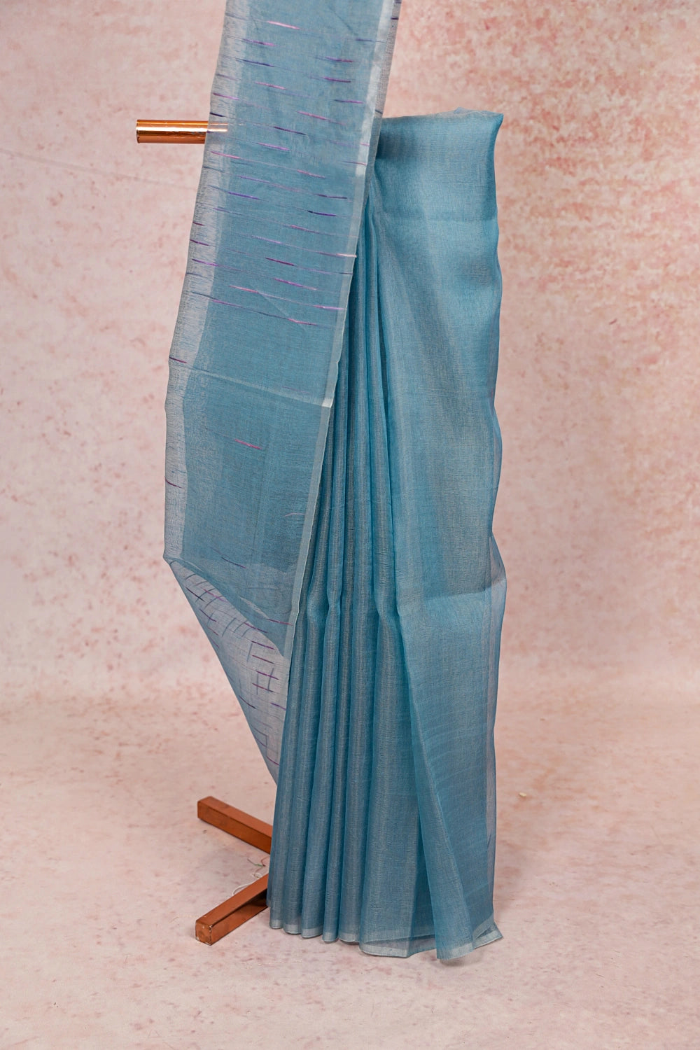 Sky Blue Semi Tissue Saree
