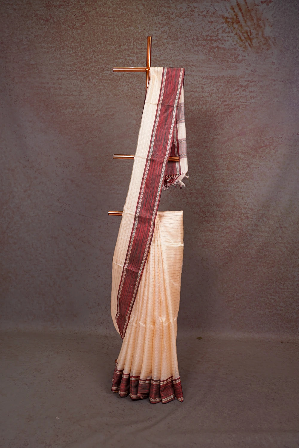 Sandal Tussar Silk Saree
