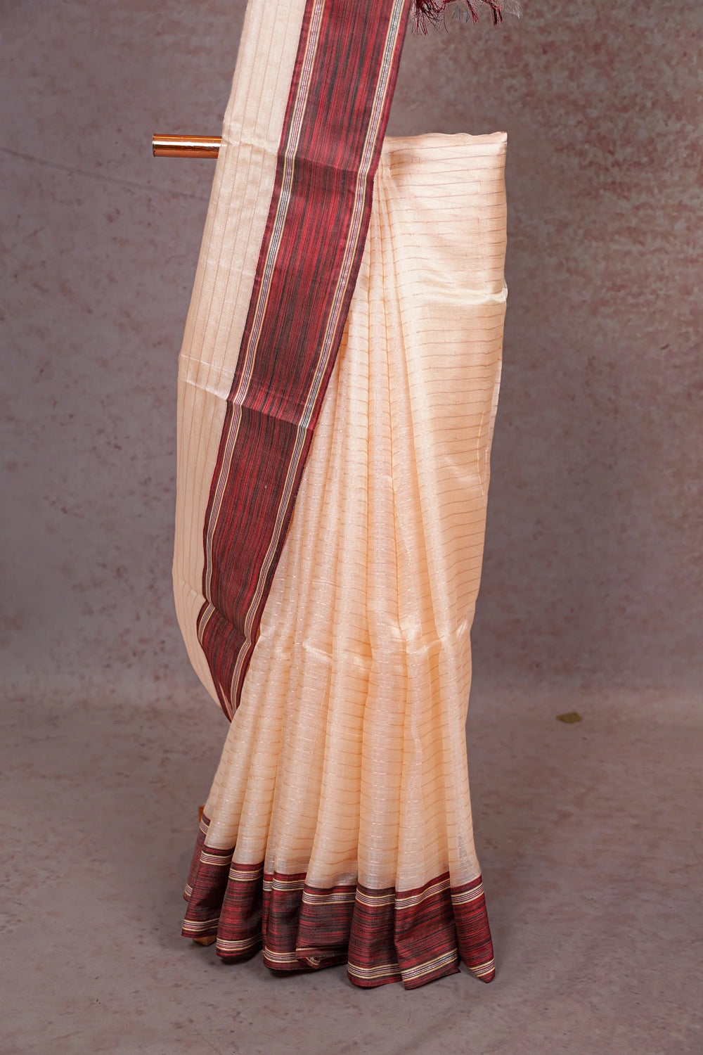 Sandal Tussar Silk Saree