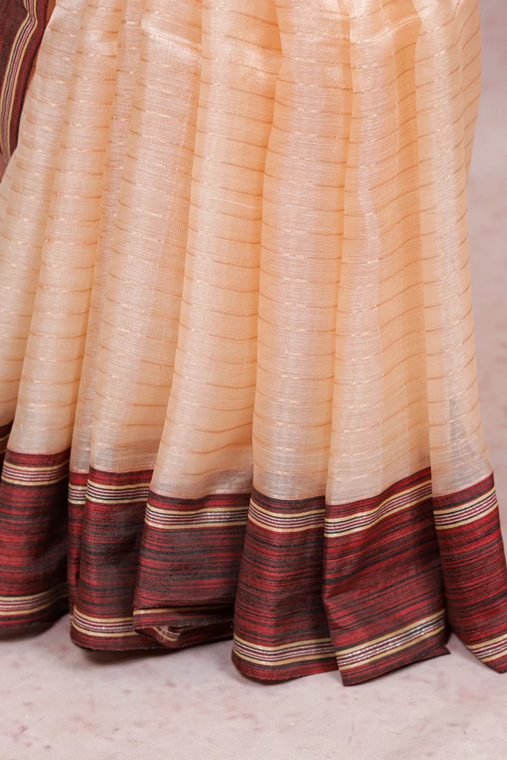 Sandal Tussar Silk Saree
