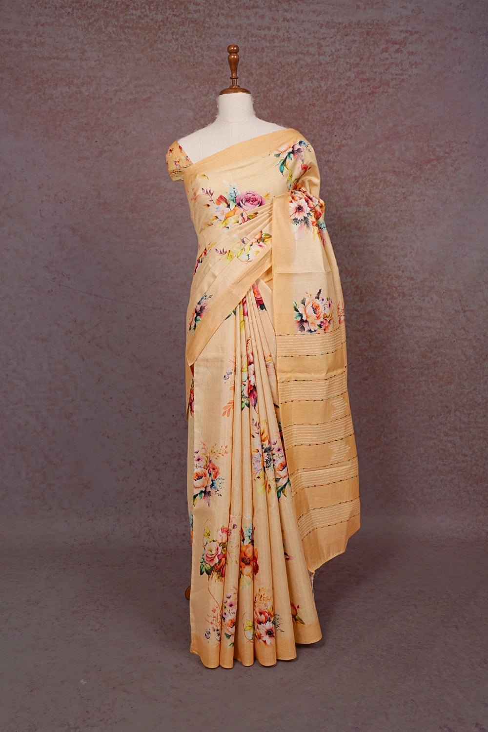 Sandal Color Semi Tussar Saree