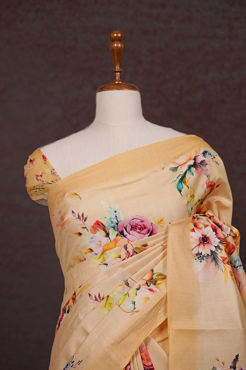 Sandal Color Semi Tussar Saree