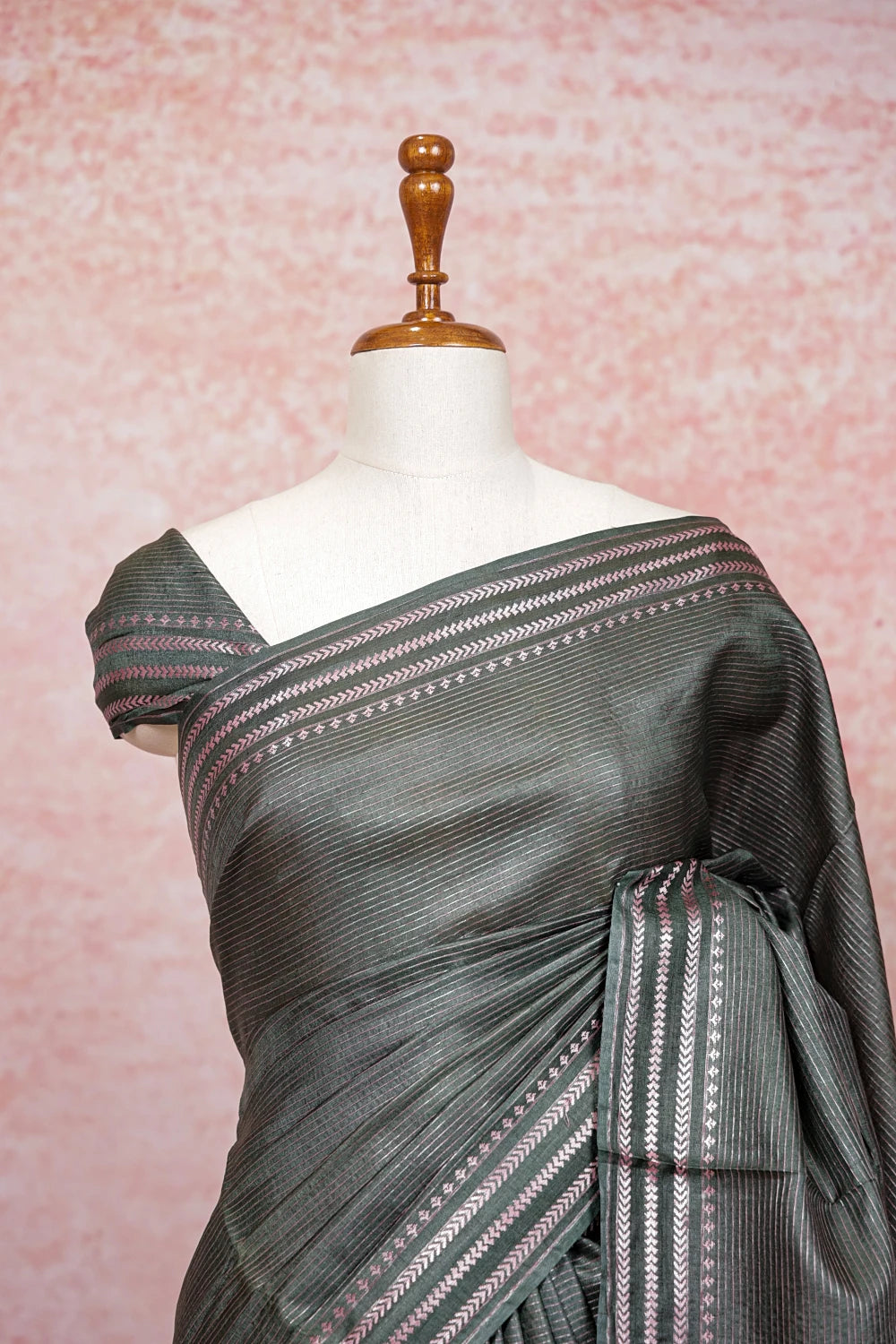 Green Tussar Silk Saree