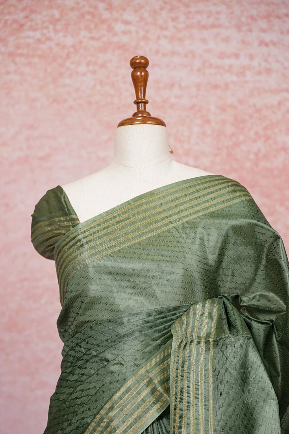 Green Tussar Silk Saree