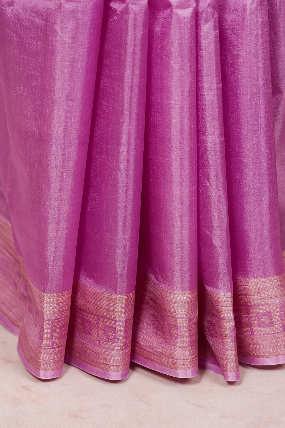 Lavender Pink Tussar Saree