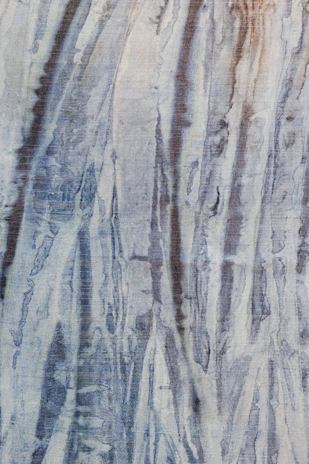 Semi tussar tissue saree fabric texture, printed line detail